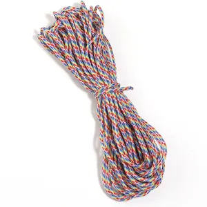 Cordelette en polyester tissé multicolore pour loisirs créatifs, cordons et lacets de chaussures.