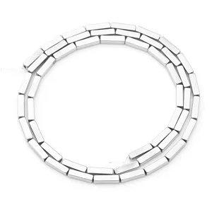 Silberne rechteckige Hämatit Röhrenperlen lose Stränge für DIY Armbänder Ketten Schmuck.