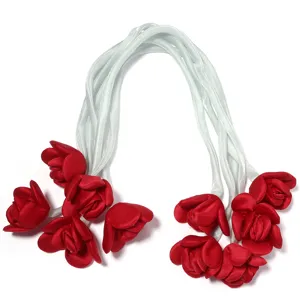 Polyester lint roos bloem koord voor haaraccessoires, tassenhanger en kledingdecoratie.