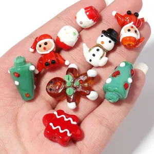 Christmas glass beads DIY charm handmade jewelry making festive accessories decor