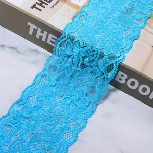 Hellblaue elastische Spitzenborte für DIY Handwerk, Unterwäsche Zubehör und dekorative Bänder.