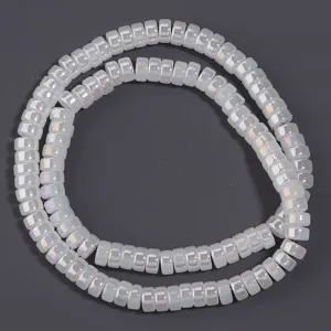 White electroplated glass wheel spacer beads for DIY jewelry making, handmade bracelets and necklaces.