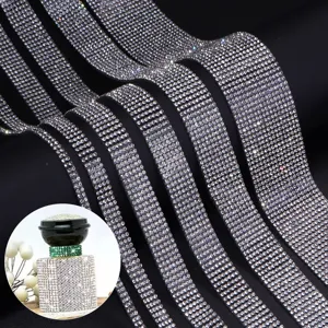 Selbstklebende Strassborte DIY Glitzerband Kristall Strassband für Kleidung Auto
