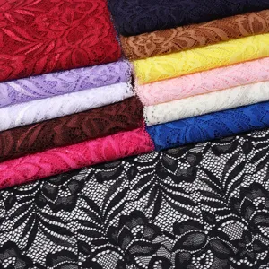 Polyester stretch floral lace fabric trim for sewing garments dress and DIY crafts