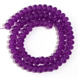 Cuentas de abaco de vidrio violeta hilo de joyería DIY para pulseras collares hechos a mano.