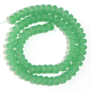 Hilo de cuentas de abaco de cristal verde para hacer joyas DIY pulsera collar