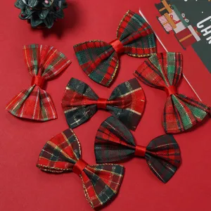Kerst rood groen geruite strikken DIY cadeauverpakking feest decoratie accessoires