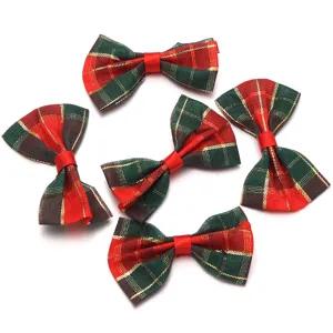 Kerst rood groen geruite strik haarspeld DIY feestdag cadeautje kledingaccessoire