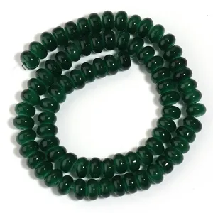 Hilo de cuentas de ábaco de vidrio verde oscuro para joyería DIY pulseras y collares.