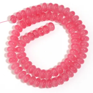 Hilo de cuentas ábaco de vidrio rosa para pulseras collares hechos a mano accesorios joyas.