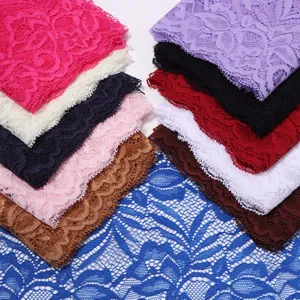 Wide Elastic Polyester Lace Trim For Garment Dress Neckline Hem Cuffs DIY Craft Hair Accessories Floral Patterned Lace