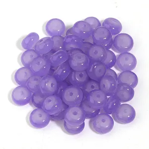 Cuentas de abaco de vidrio imitacion jade purpura para joyeria DIY pulseras y collares.
