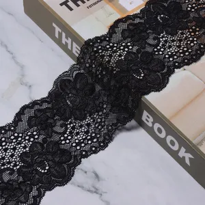 Black elastic lace trim ribbon for sewing garments dresses DIY crafts underwear accessories