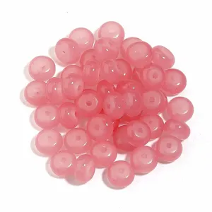 Cuentas de abaco de vidrio rosa sueltas material de bricolaje para hacer joyas collares.
