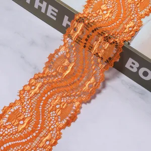 Oranger Polyester Spitzenborte Band für DIY Haarschmuck, Brautkleider und Puppenkleidung.