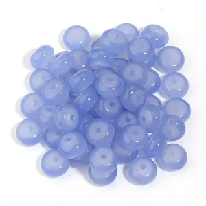 Cuentas de abaco de vidrio azul claro abalorios translúcidos accesorios DIY joyería