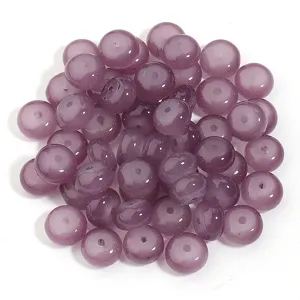 Cuentas de abaco de vidrio violeta para la fabricacion de joyas DIY, pulseras y collares.