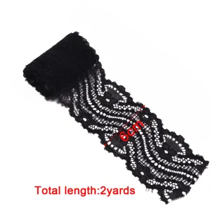 Schwarze spitze band stoff borte 6 cm breite 2 yards lange fur diy kleidung nahen zubehor.