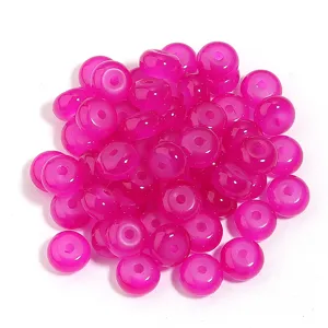Cuentas de abaco de vidrio rosa vibrante para hacer joyas de bricolaje pulseras collares.