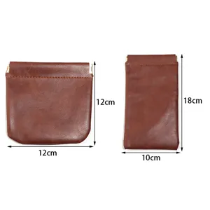 Tragbare Leder Federtasche Brillenetui Organizer für Kopfhörer Ladekabel und Lippenstift.
