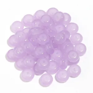 Cuentas de abaco de vidrio violeta claro para pulseras collares accesorios de joyeria DIY.