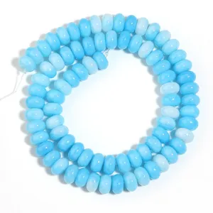 Fil de perles rondelles bleues pour bracelets, colliers et accessoires de bijoux faits à la main.