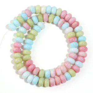Perles abacus en verre craquelé coloré bijoux DIY bracelet collier accessoires