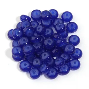 Cuentas de abaco de vidrio azul oscuro, detalle ideal para pulseras DIY, collares y accesorios.