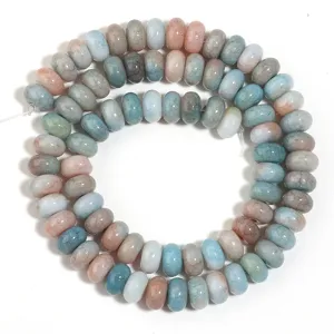 Perles abaque en verre craquelé dégradé multicolore accessoires de bijoux faits main DIY