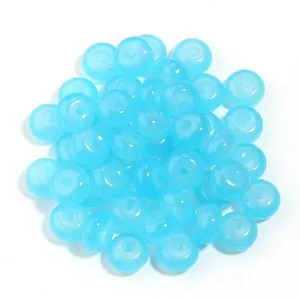 Cuentas de ábaco de vidrio azul claro para joyería hecha a mano DIY pulsera collar accesorios