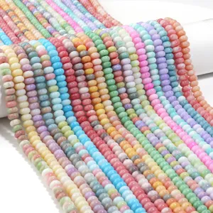 Vintage Verre Perles Rondelles Dégradé Multicolore Craquelé Abaque Perles En Vrac Pour Bricolage Bracelet Collier Fabrication De Bijoux Artisanat