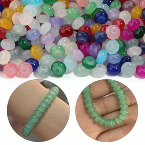 Cuentas de ábaco de vidrio de colores sueltas DIY pulsera collar fabricación de joyas