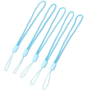 5pz cordini corti blu chiaro per telefono cellulare chiavi disco U accessori utili