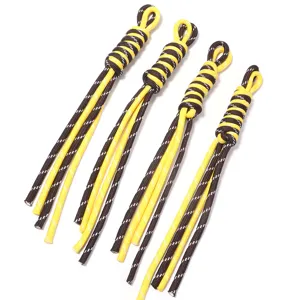 Handmade yellow black woven nylon cord detail, perfect for DIY phone lanyard bag charms.