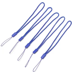 Set di 5 cordini per cellulari blu, cinturini in poliestere resistenti per chiavi.