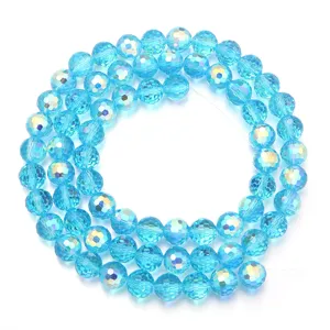 Cuentas sueltas de vidrio de cristal de 96 facetas color AB para accesorios de pulseras collares DIY.