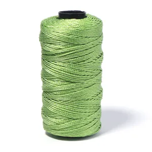 Groene 3-strengs ijszijde koord voor handgemaakt breien, haken en DIY zomerhoed handwerk