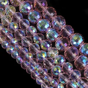Cuentas de cristal facetadas color AB 96 cortes esféricas accesorios de joyería DIY.