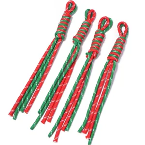 Handmade colorful woven nylon lanyard detail, ideal keychain or bag pendant accessory for DIY crafts.