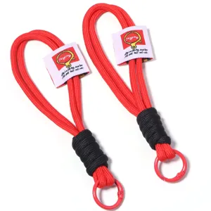 Double layer polyester braided lanyard keychain phone wrist strap anti lost DIY accessories