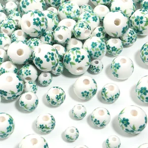 Perline in ceramica dettaglio per creazione di gioielli fai da te, perle di porcellana.
