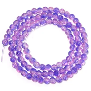 Detail view of magical dual-color glass crackle round beads for DIY jewelry crafts.
