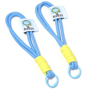 Double layer polyester woven lanyard keychain phone charm strap cute DIY accessories