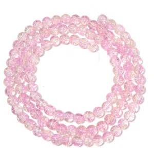 Two-tone magic glass cracked round beads for DIY handmade bracelets and jewelry making accessories