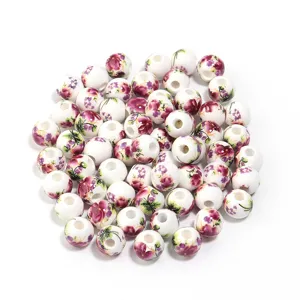 Perline floreali in ceramica in stile cinese fai da te braccialetto fatto a mano accessori