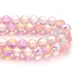 Cuentas sueltas de cristal facetado color AB, brillo brillante para detalles de joyas.