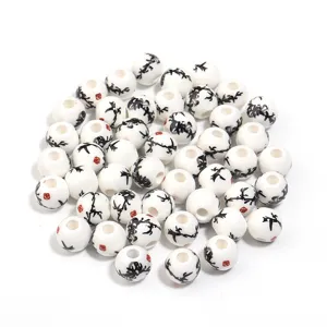 Perline in ceramica bianca stile cinese perline sfuse per accessori braccialetto fai da te