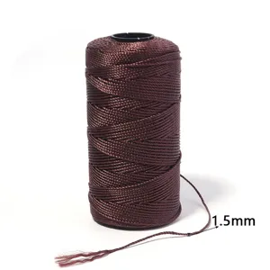 Drie-strengs ijszijde garen 1.5mm donkerbruin voor handgemaakt haken en DIY handwerk projecten
