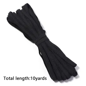 Banda elástica negra para coser cinturillas de ropa 10 yardas cordón resistente.
