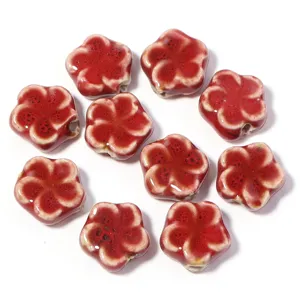 Perline di fiori in ceramica fatte a mano fai da te gioielli braccialetto collana accessori
